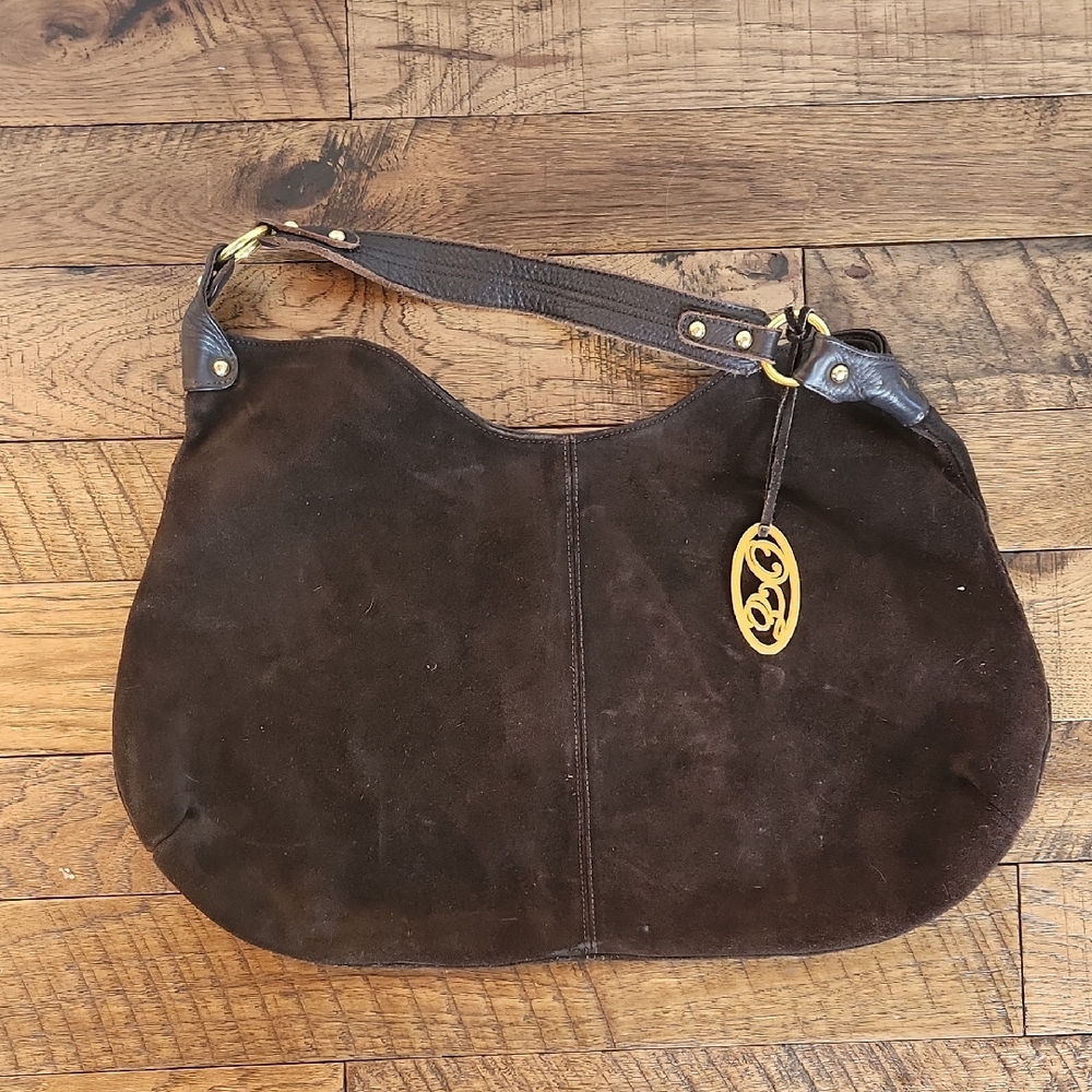 Onna Ehrlich Dark Brown Suede Hobo Bag